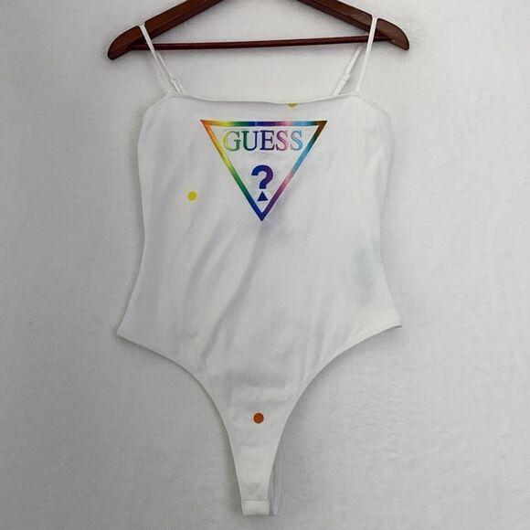 NWT Guess SL Rainbow Logo Bodysuit - Picture 1 of 6